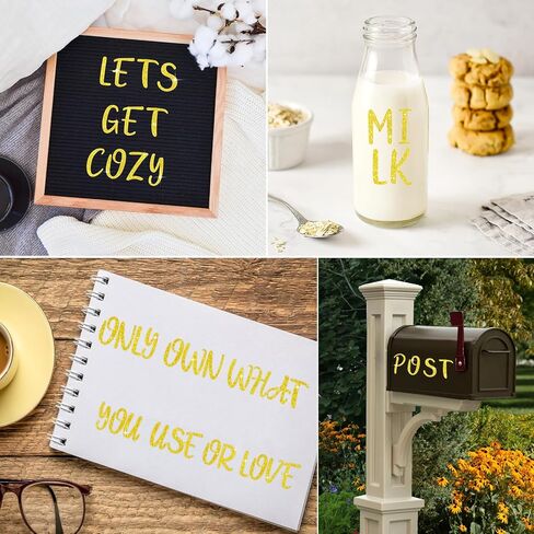 ملصقات حروف ذهبية 624 قطعة من الفينيل الأبجدية مقاس 1 و2 بوصة لامعة ذاتية اللصق مقاومة للماء لزجاجات المياه وعلامة باب الحرف اليدوية (12 ورقة) in Kuwait