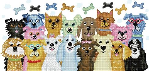 DIAMOND DOTZ Dogs Dinner Diamond Painting Kits for Adults - Dogs Diamond Art Kits a Relaxing Creative Craft Kit with Dotz Gems 26.4x12.6 in Saudi Arabia