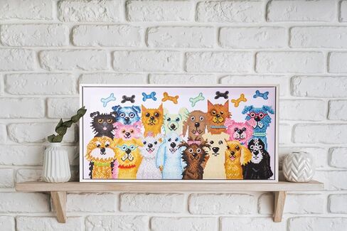 DIAMOND DOTZ Dogs Dinner Diamond Painting Kits for Adults - Dogs Diamond Art Kits a Relaxing Creative Craft Kit with Dotz Gems 26.4x12.6 in Saudi Arabia