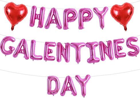 TONIFUL 16 Inch Red Galentines Letter Balloons Valentine’s Day Foil Alphabet Balloons Banner for Valentine's Day Wedding Bridal Shower Anniversary Engagement Ladies Girls Party Supplies in Saudi Arabia