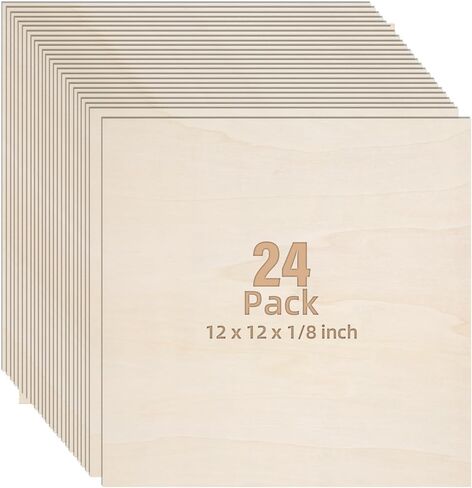 12 Pack Basswood Sheets 1/8, 3mm Basswood for Laser Cutting, Wood for Crafts 12x12 in, Suitable for Handmade, Painting, Charcoal Art and DIY Projects in Saudi Arabia