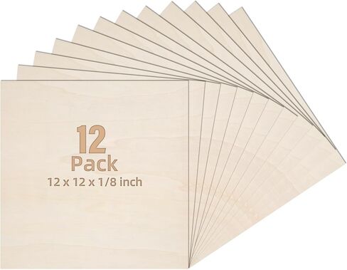 12 Pack Basswood Sheets 1/8, 3mm Basswood for Laser Cutting, Wood for Crafts 12x12 in, Suitable for Handmade, Painting, Charcoal Art and DIY Projects in Saudi Arabia
