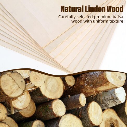 12 Pack Basswood Sheets 1/8, 3mm Basswood for Laser Cutting, Wood for Crafts 12x12 in, Suitable for Handmade, Painting, Charcoal Art and DIY Projects in Saudi Arabia