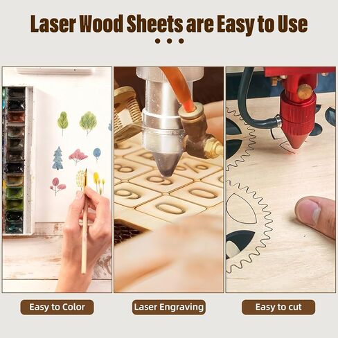 12 Pack Basswood Sheets 1/8, 3mm Basswood for Laser Cutting, Wood for Crafts 12x12 in, Suitable for Handmade, Painting, Charcoal Art and DIY Projects in Saudi Arabia