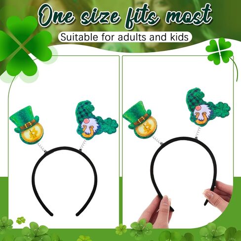 Hotop 36 Pcs St. Patrick's Day Headband Shamrock Head Boppers Hats Irish Green Headband Bulk for Boys and Girls St. Patrick's Day Party Decoration Accessories Favors Supplies in Saudi Arabia