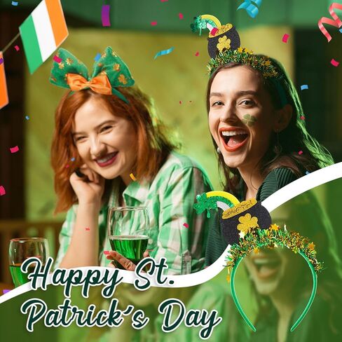Hotop 36 Pcs St. Patrick's Day Headband Shamrock Head Boppers Hats Irish Green Headband Bulk for Boys and Girls St. Patrick's Day Party Decoration Accessories Favors Supplies in Saudi Arabia