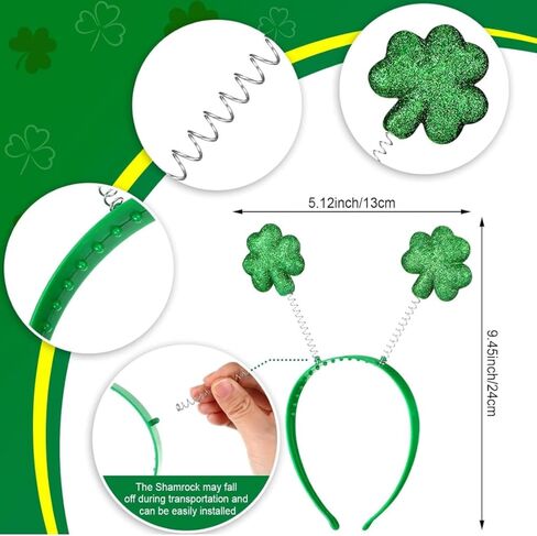 Funiverse Bulk 20-Pack Shamrock Head Boppers - St. Patrick’s Day Party Hats Fighting Irish Clover Accessories for Adults Parades Events in Saudi Arabia