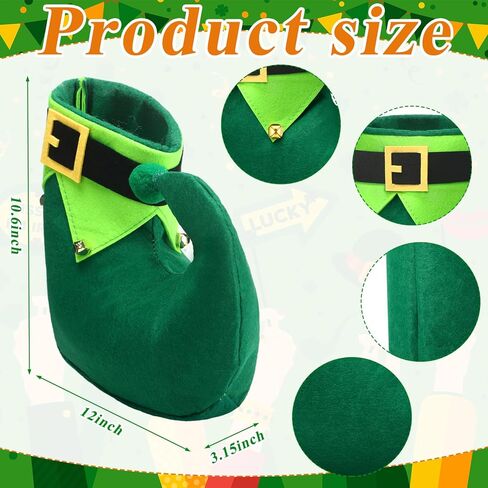 2 pcs st patrick's day leprechaun shoes and party hat set with felt shamrock costume accessories for men women in Saudi Arabia