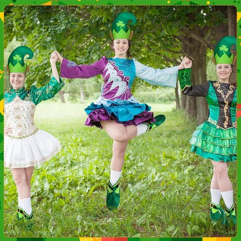 2 pcs st patrick's day leprechaun shoes and party hat set with felt shamrock costume accessories for men women in Saudi Arabia