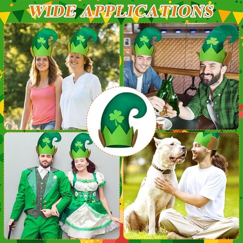 2 pcs st patrick's day leprechaun shoes and party hat set with felt shamrock costume accessories for men women in Saudi Arabia