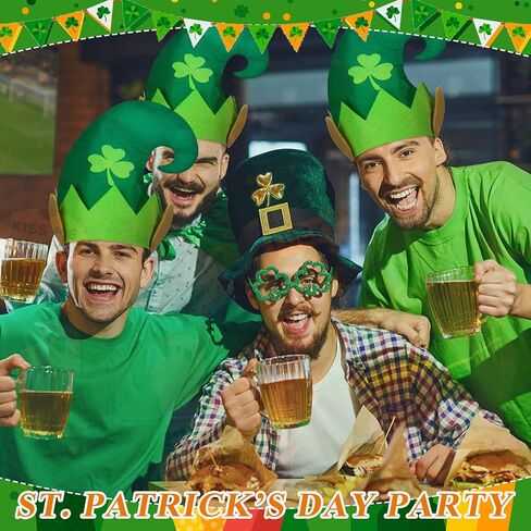 2 pcs st patrick's day leprechaun shoes and party hat set with felt shamrock costume accessories for men women in Saudi Arabia