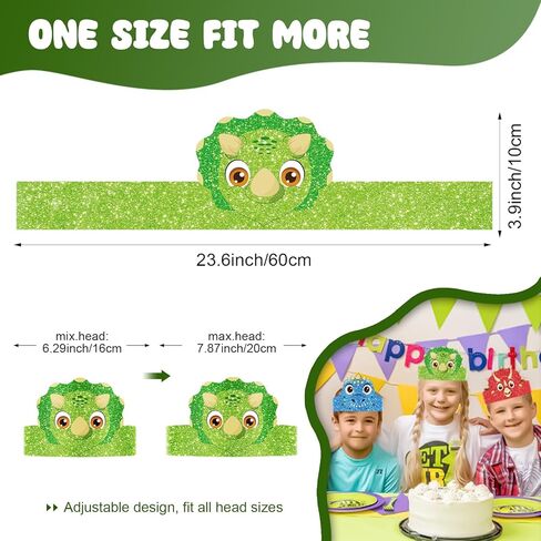 36 Pcs Dinosaur Party Hats for Kids Birthday Paper Headbands Crown for Boys Girls Dinosaur Party Decorations Supplies in Saudi Arabia