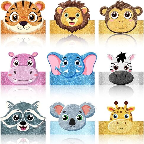 36 Pcs Animal Birthday Party Hats for Kids Jungle Safari Animal Theme Headbands Paper Party Crown Birthday Party Decorations for Boys Girls Animals Party Favor in Saudi Arabia