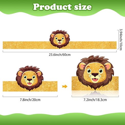 36 Pcs Animal Birthday Party Hats for Kids Jungle Safari Animal Theme Headbands Paper Party Crown Birthday Party Decorations for Boys Girls Animals Party Favor in Saudi Arabia