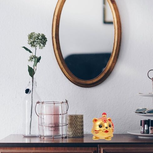 YARDWE Home Decor Kids Animal Coin Bank Coin Bank Zodiac Tiger الشكل الحيوان تمثال الخنزير البنك لعيد ميلاد 2022 السنة الصينية الجديدة الديكور الجدول الذهبي للأطفال بنك المال ديكور المنزل الطفل in Kuwait