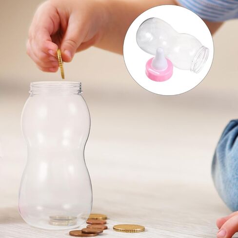 Baby Bottle Piggy Bank 11.02 Inch Plastic Coin Money Pot Saving Box for Kids Desktop Decoration Birthday in Saudi Arabia