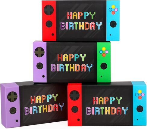 Adecortalk Video Game Party Favor Boxes-16 PCS Gamer On Theme Gifts Boxes for Boys Kid Birthday Decorations Video Game Controller Shape Goodie Candy Bags Gamer Party Supplies in Saudi Arabia