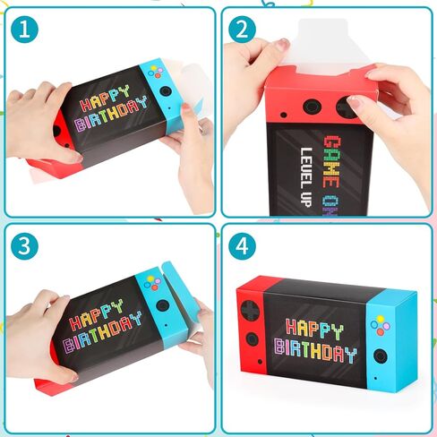 Adecortalk Video Game Party Favor Boxes-16 PCS Gamer On Theme Gifts Boxes for Boys Kid Birthday Decorations Video Game Controller Shape Goodie Candy Bags Gamer Party Supplies in Saudi Arabia