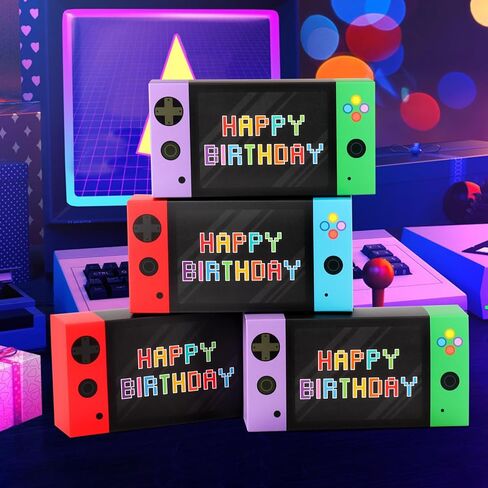 Adecortalk Video Game Party Favor Boxes-16 PCS Gamer On Theme Gifts Boxes for Boys Kid Birthday Decorations Video Game Controller Shape Goodie Candy Bags Gamer Party Supplies in Saudi Arabia