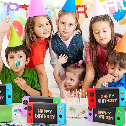 Adecortalk Video Game Party Favor Boxes-16 PCS Gamer On Theme Gifts Boxes for Boys Kid Birthday Decorations Video Game Controller Shape Goodie Candy Bags Gamer Party Supplies in Saudi Arabia