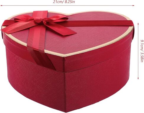 MAGICLULU Red Heart Shaped Boxes with Lids, Set of 3 Nesting Heart Present Boxes with Bow Ribbon for Proposal Bridesmaid Birthday Valentines Day Christmas Arrangements Flowers in Saudi Arabia