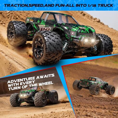 1:18 Scale All Terrain RC Cars, 40 KPH High Speed 4WD Electric Vehicle with 2.4 GHz Remote Control, 4X4 Waterproof Off-Road Truck with Two Rechargeable Batteries in Saudi Arabia
