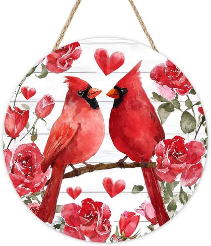 Bolisom Welcome Valentine's Day Love Front Door Sign, Red Hearts Farmhouse Wood Door Hanger Outdoor Outside Porch Decor, Anniversary Wedding Holiday Wooden Wreath Indoor Wall Hanging Decoration in Saudi Arabia