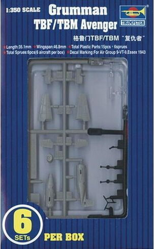 Trumpeter 1/350 TBF/TBM Avenger Aircraft Set for USS Essex (6-Box) in Saudi Arabia
