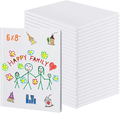 Henoyso 50 Pcs White Hardcover Blank Books for Kids to Write Stories 40 Pages 6 x 8 Inch Blank Book Hardcover Sketchbook for Student Back to School Writing Drawing(6 x 8 Inch,White Cover) in Saudi Arabia