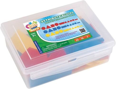 Kids First Math: Attribute Blocks Math Kit with Activity Cards | Develop Skills in Logical Thinking, Classifying, Comparing | Visual Hands-on Math for At-Home or Classroom Learning, Ages 3+ in Saudi Arabia