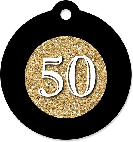 Big Dot of Happiness Adult 50th Birthday - Gold Party Favor Gift Tags (Set 20) in Saudi Arabia