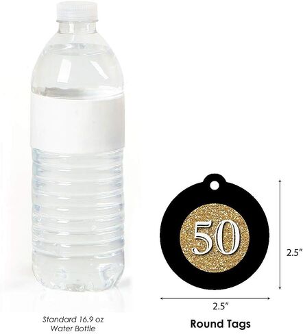 Big Dot of Happiness Adult 50th Birthday - Gold Party Favor Gift Tags (Set 20) in Saudi Arabia