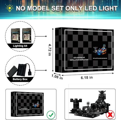 مجموعة إضاءة LED لـ Lego 21246 Minecraft The Deep Dark Battle، متوافقة مع نموذج مكعبات البناء Lego 21246 (لا تتضمن مجموعة الكتل) in Kuwait