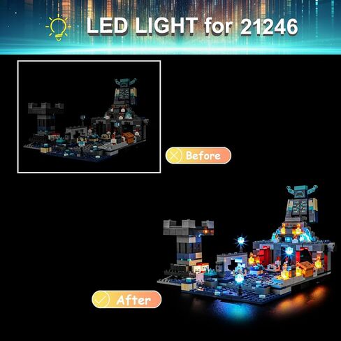 مجموعة إضاءة LED لـ Lego 21246 Minecraft The Deep Dark Battle، متوافقة مع نموذج مكعبات البناء Lego 21246 (لا تتضمن مجموعة الكتل) in Kuwait