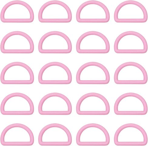 ONLYKXY 20pcs 1 Inch Colorful Semi Circular D Ring Plastic Buckle Loop Multipurpose Hanging Hook Clips for Belts Bags Purse in Saudi Arabia