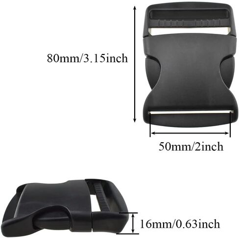 2" Width Quick Side Release Buckles Speedy Pinch Single Loop End Hold Tight Withstand Constant Motion Strong Plastic Clips Snaps 6 PCS for Nylon Webbing Strap Backpack Costume Dog Collars in Saudi Arabia