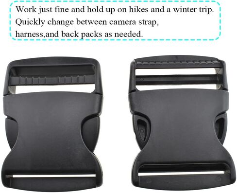 2" Width Quick Side Release Buckles Speedy Pinch Single Loop End Hold Tight Withstand Constant Motion Strong Plastic Clips Snaps 6 PCS for Nylon Webbing Strap Backpack Costume Dog Collars in Saudi Arabia