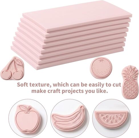 8 Pack 4"x6" Pale Pink Linoleum Blocks for Printmaking, Rubber Stamp Carving Blocks Linoleum Carving Tools for Stamp Maker Printmaking Supplies in Saudi Arabia