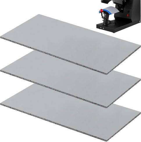 3Pcs Silicone Heat Press Cover Pad, Silicone Hot Pressing Foam Pads, 1/8" X 4" X 8" Double Sided Use Non-Slip Heat Press Mats for DIY Vinyl Hats, Sleeves & Small Items(Color:Grey) in Kuwait
