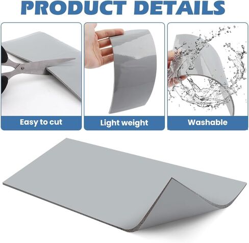 3Pcs Silicone Heat Press Cover Pad, Silicone Hot Pressing Foam Pads, 1/8" X 4" X 8" Double Sided Use Non-Slip Heat Press Mats for DIY Vinyl Hats, Sleeves & Small Items(Color:Grey) in Kuwait