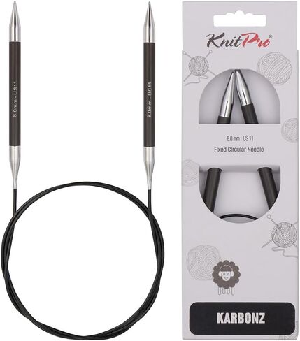 KnitPro Karbonz Fixed Circular Needle 24"(60cm) | US Size 7 (4.5mm) in Saudi Arabia