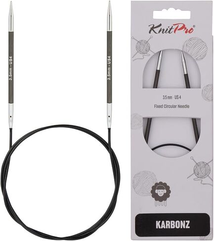 KnitPro Karbonz Fixed Circular Needle 24"(60cm) | US Size 7 (4.5mm) in Saudi Arabia