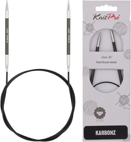 KnitPro Karbonz Fixed Circular Needle 24"(60cm) | US Size 7 (4.5mm) in Saudi Arabia