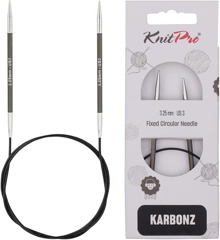 KnitPro Karbonz Fixed Circular Needle 24"(60cm) | US Size 7 (4.5mm) in Saudi Arabia