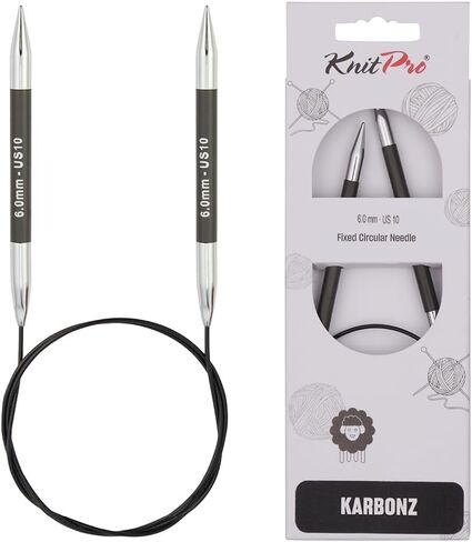 KnitPro Karbonz Fixed Circular Needle 24"(60cm) | US Size 7 (4.5mm) in Saudi Arabia