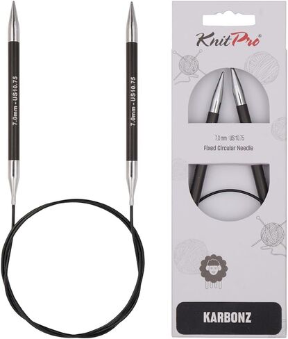 KnitPro Karbonz Fixed Circular Needle 24"(60cm) | US Size 7 (4.5mm) in Saudi Arabia