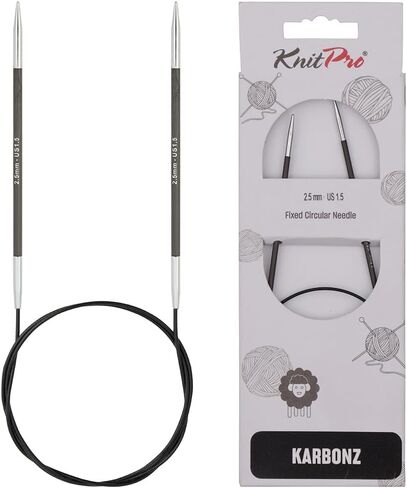KnitPro Karbonz Fixed Circular Needle 24"(60cm) | US Size 7 (4.5mm) in Saudi Arabia