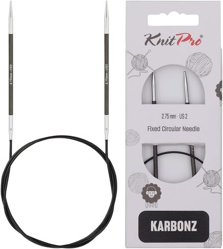 KnitPro Karbonz Fixed Circular Needle 24"(60cm) | US Size 7 (4.5mm) in Saudi Arabia