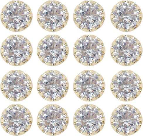 16pcs Rhinestone Buttons Sewing Button with Shank Brass Clear Cubic Zirconia Cufflinks Crystals Glass Buttons with Diamond Shirt Cufflinks for Sewing Clothes Blazer Suits Jacket Bags in Saudi Arabia