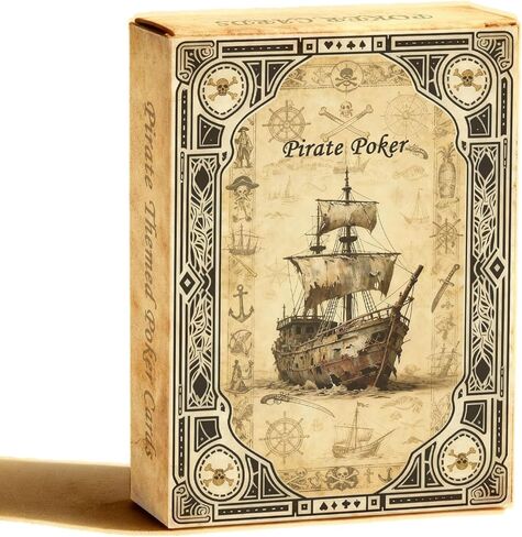 أوراق اللعب، بطاقات البوكر ذات الطراز القديم، بطاقة لعب تحتوي على 54 رسمًا توضيحيًا فريدًا، سلسلة القرصان رقم 10، تصميم بنمط مضاد للانزلاق على الوجهين، مناسبة للتجميع والهدايا. in Kuwait